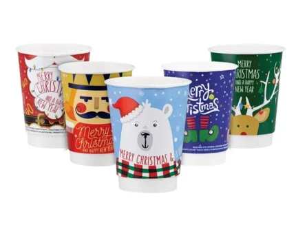 Cups take away Xmas 5 designs 16oz DW - 25 pcs (case 500pcs)